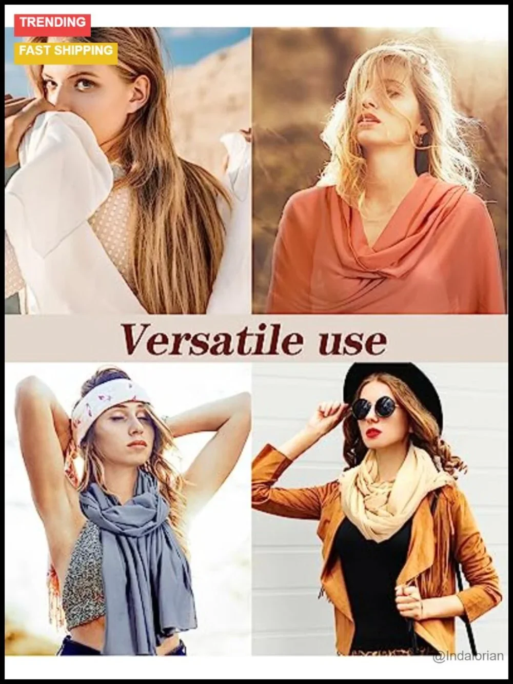 20 Pack Chiffon Hijab Scarves for Women Lightweight Breathable Long Shawl Wrap